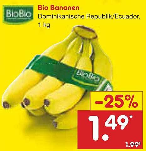 Bio Bananen Dominikanische Republik/Ecuador, 1 kg
