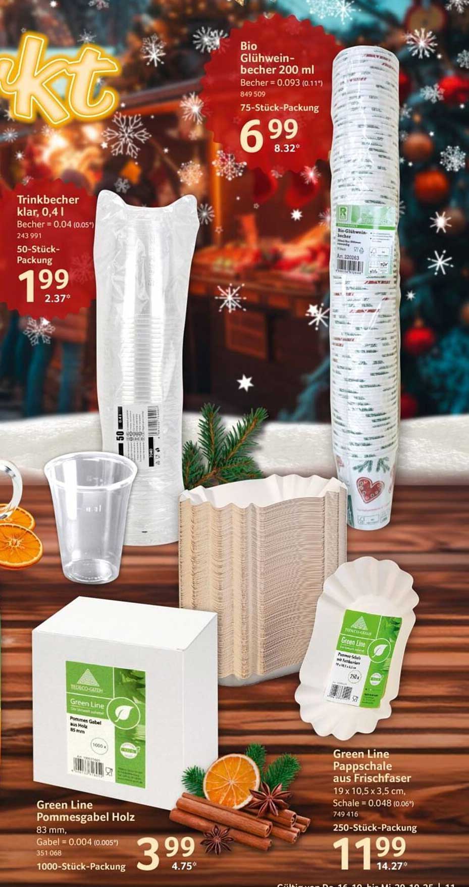 Bio Glühweinbecher 200 ml – 75-Stück-Packung