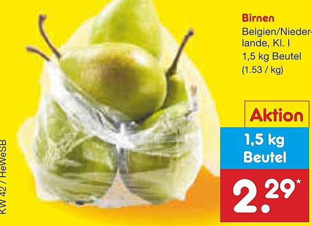 Birnen Belgien/Niederlande, Kl. I - 1,5 kg Beutel