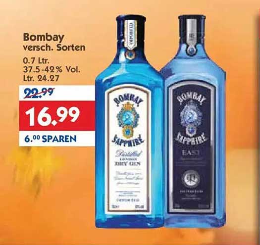 Bombay Sapphire Gin 0.7 L - Verschiedene Sorten