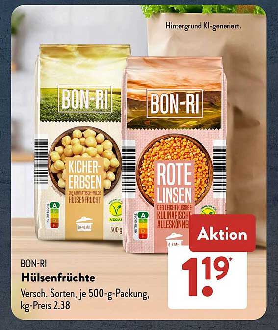 BON-RI Hülsenfrüchte - Kicher-Erbsen und Rote Linsen