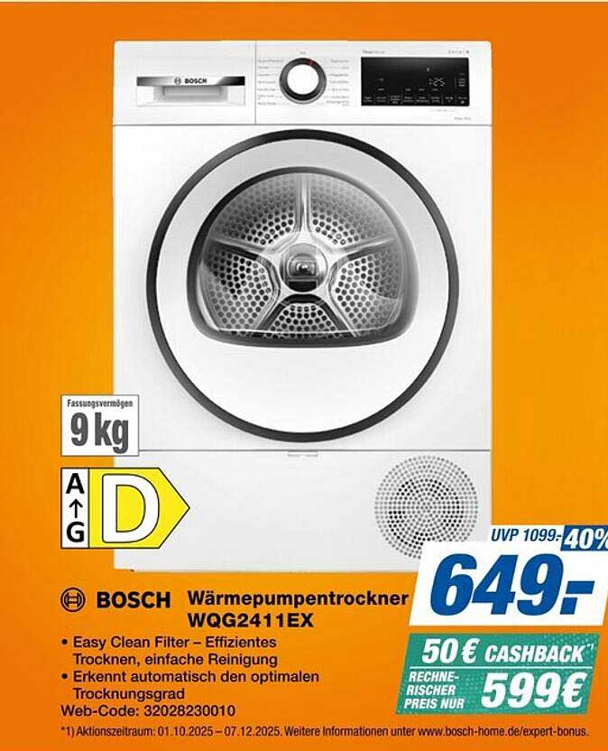 BOSCH Wärmepumpentrockner WQG2411EX