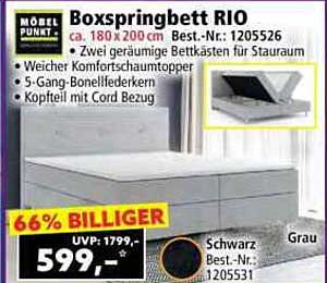Boxspringbett RIO – Ihr Schlaftraum zum Schnäppchenpreis