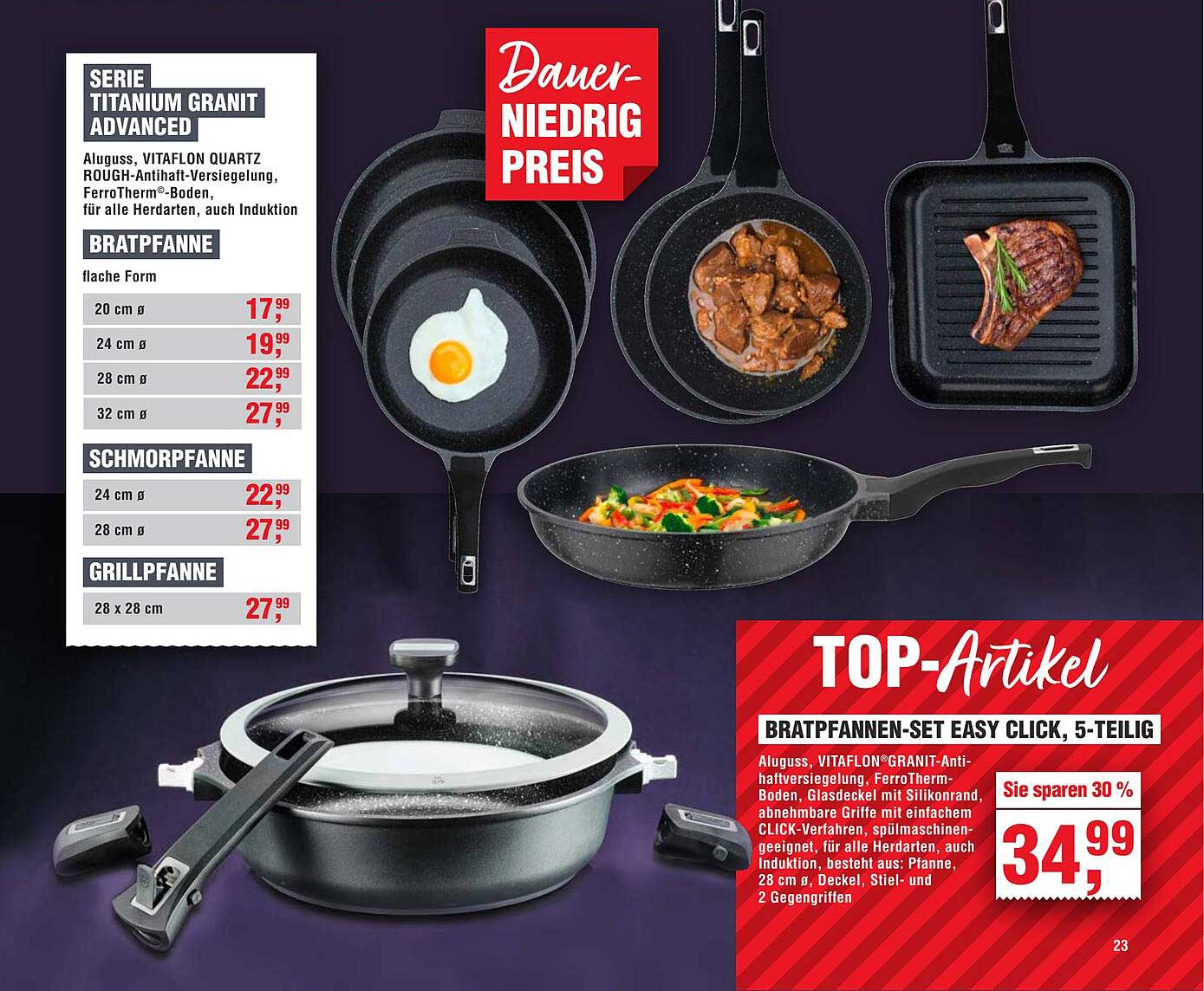 Bratpfannen-SET EASY CLICK, 5-TEILIG
