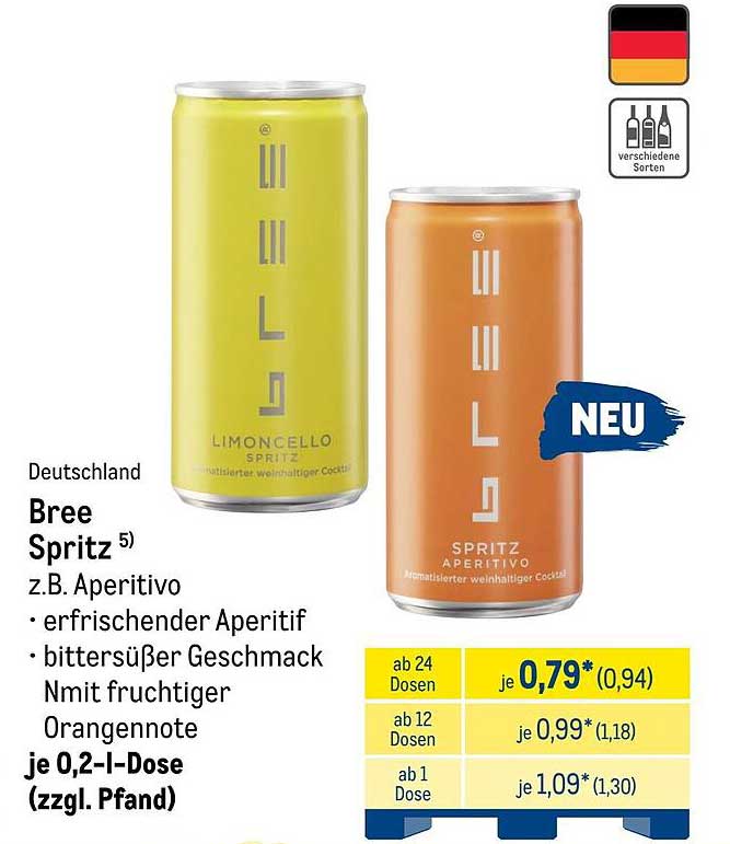 Bree Spritz – erfrischender Aperitif in verschiedenen Sorten