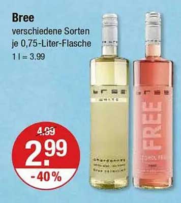 Bree verschiedene Sorten je 0,75-Liter-Flasche