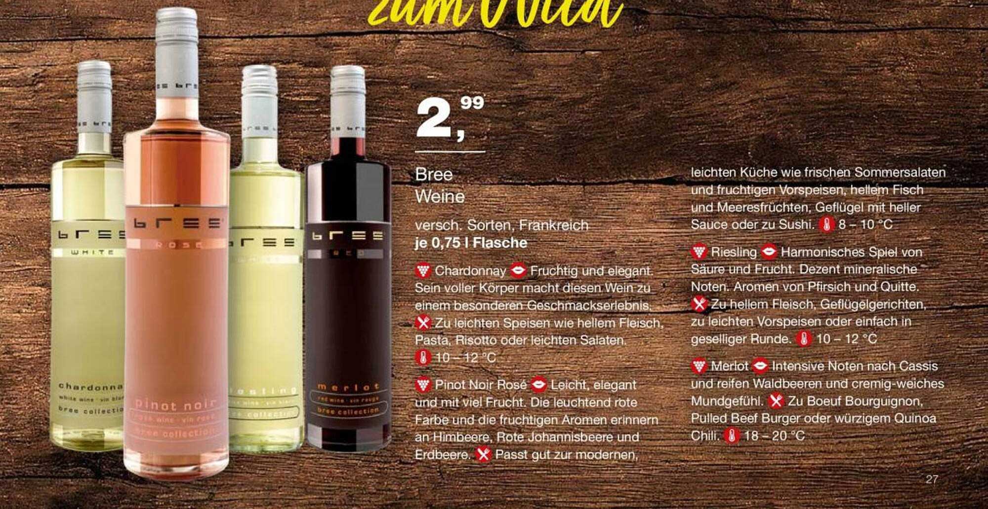 Bree Weine - Sortiment aus Frankreich, 0,75 l Flasche
