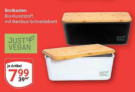 Brotkasten aus Bio-Kunststoff mit Bambus-Schneidebrett