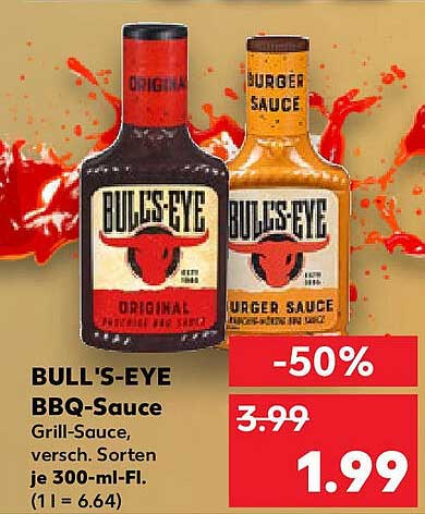 BULL'S-EYE BBQ-Sauce (versch. Sorten, je 300-ml-Fl.)