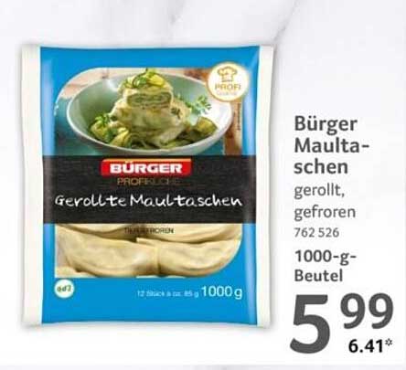 Bürger Maultaschen, gerollt, gefroren