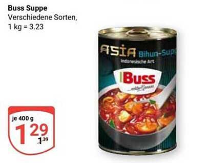 Buss Suppe - Verschiedene Sorten, 400 g für nur 1,29 €