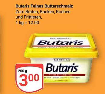 Butaris Feines Butterschmalz - 250 g für nur 3,00 €