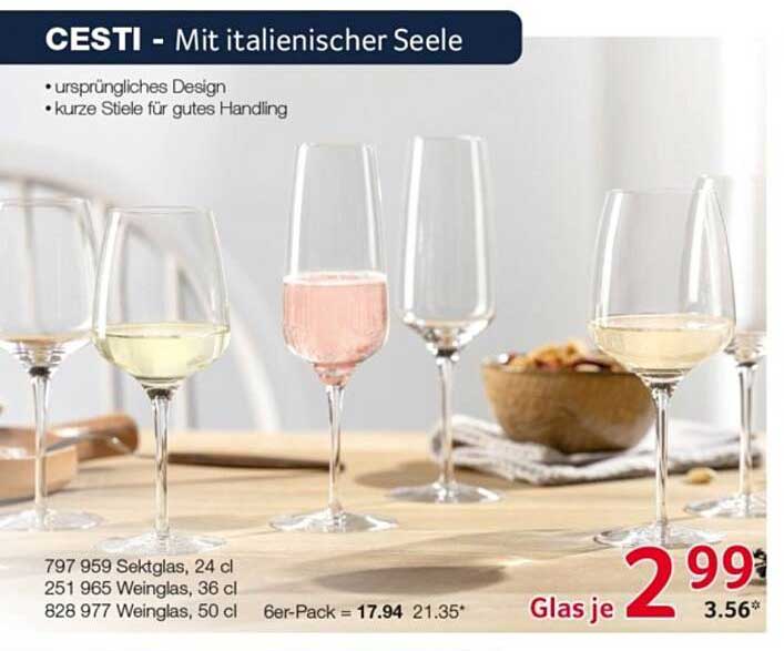 CESTI - Mit italienischer Seele - Sektglas und Weinglas