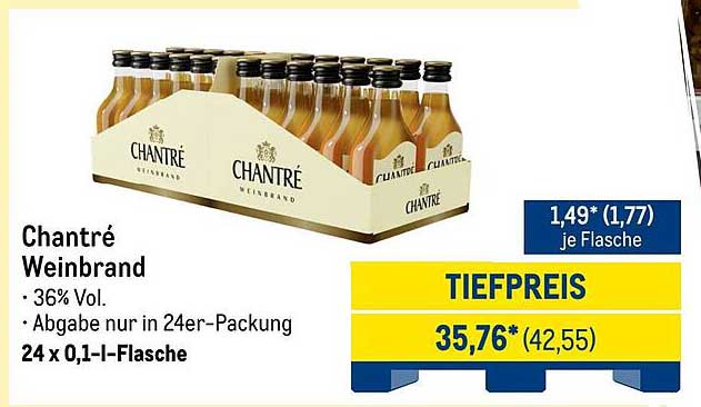 ChantRé Weinbrand 24 x 0,1 l - TIEFPREIS