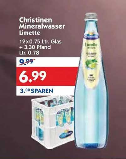Christinen Mineralwasser Limette 12x0.75 Ltr. Glas