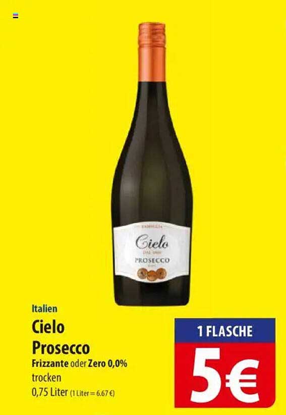 Cielo Prosecco Frizzante oder Zero 0,0%, 0,75 Liter