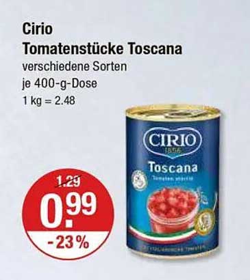 Cirio Tomatenstücke Toscana 400-g-Dose