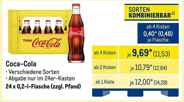 Coca-Cola 24 x 0,2-L-Flasche im 24er-Kasten