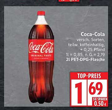 Coca-Cola 2L PET-DPG-Flasche für nur 1,69 €