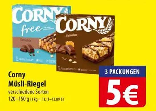 Corny Müsliriegel - verschiedene Sorten