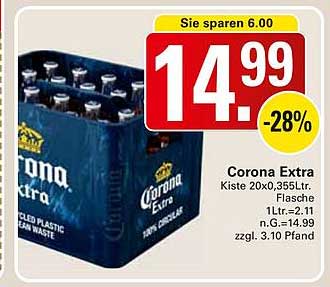 Corona Extra Kiste 20x0,355L Flasche