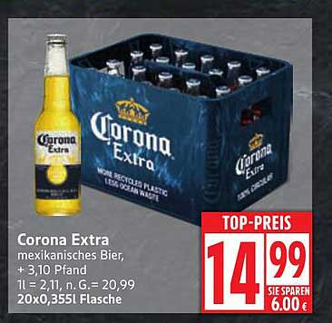 Corona Extra - Mexikanisches Bier, 20x0,355L Flasche