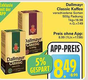 Dallmayr Classic Kaffee 500g Packung