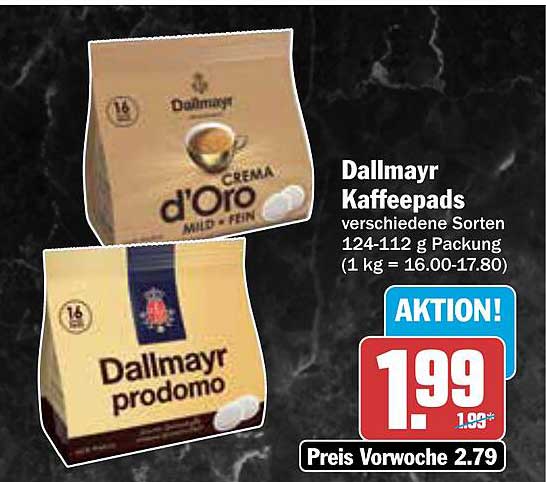 Dallmayr Kaffee Pads - Verschiedene Sorten im Angebot