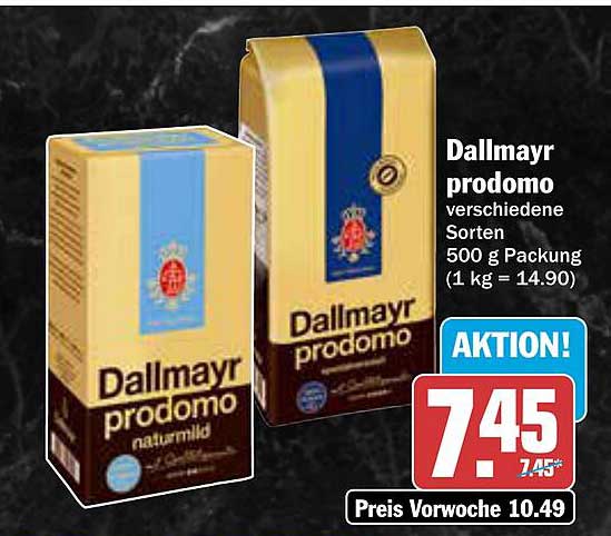 Dallmayr prodomo verschiedene Sorten 500 g Packung