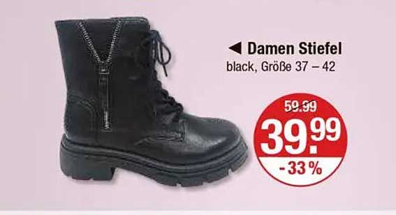 Damen Stiefel black, Größe 37 – 42