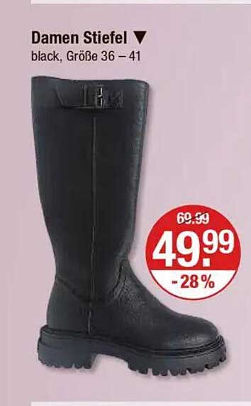 Damen Stiefel in Schwarz, Größen 36 – 41