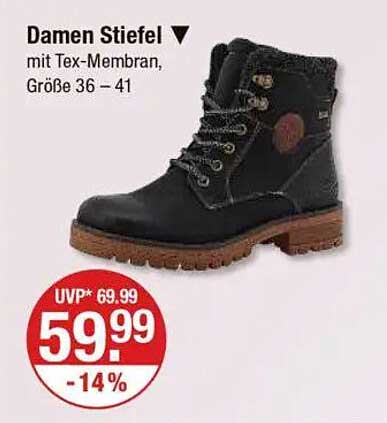 Damen Stiefel mit Tex-Membran, Größe 36 – 41