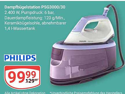 Dampfbügelstation PSG3000/30 von Philips