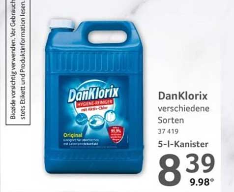 DanKlorix Hygiene-Reiniger 5-l-Kanister - verschiedene Sorten
