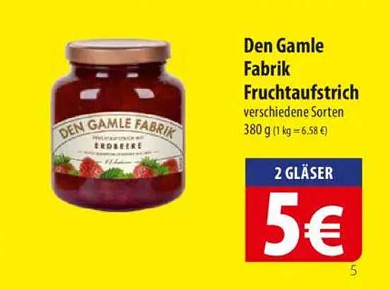 Den Gamle Fabrik Fruchtaufstrich verschiedene Sorten 380 g (2 Gläser für 5€)
