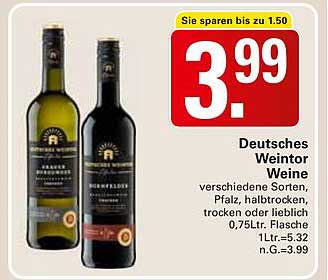 Deutsches Weinangebot - verschiedene Sorten aus der Pfalz