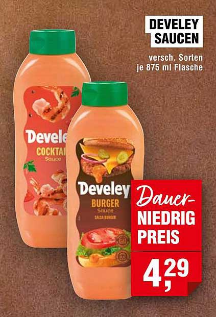 DEVELEY SAUCEN - Verschiedene Sorten je 875 ml Flasche