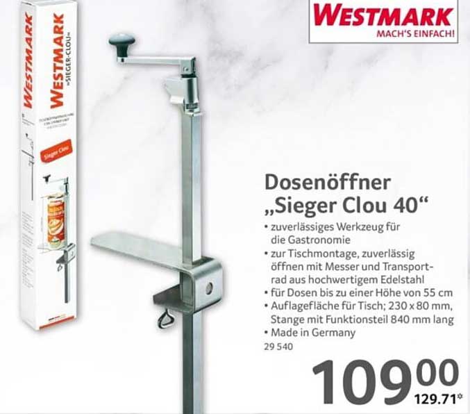 Dosenöffner "Sieger Clou 40"