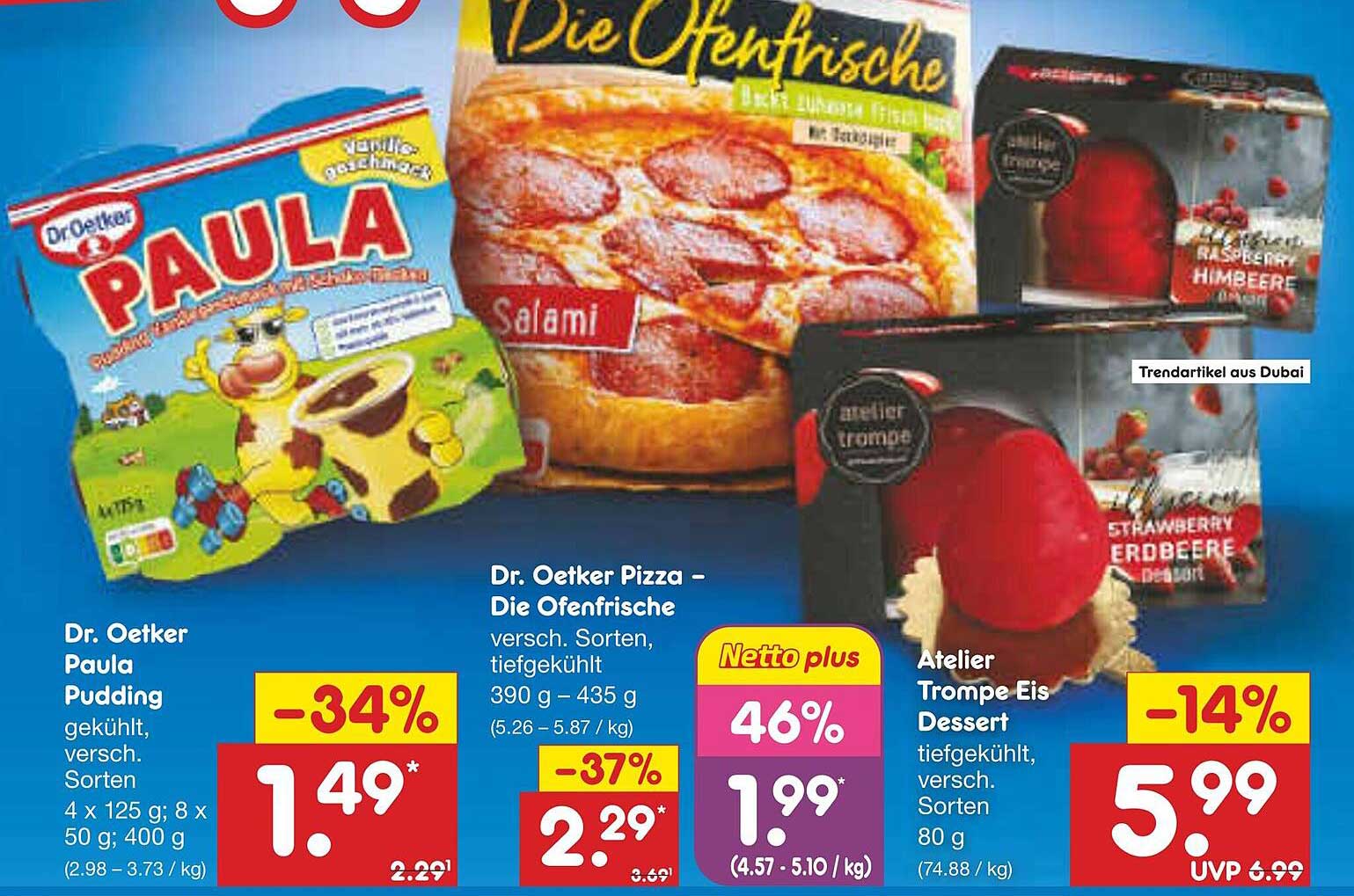 Dr. Oetker Paula Pudding, 4 x 125 g, Vanillegeschmack