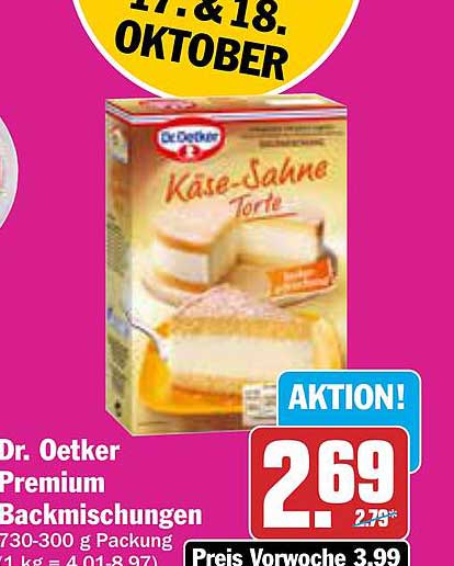 Dr. Oetker Premium Backmischungen Käse-Sahne-Torte 730-300 g