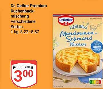 Dr. Oetker Premium Kuchenbackmischung - Mandarinen-Schmand Kuchen