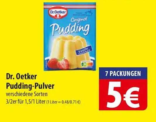 Dr. Oetker Pudding-Pulver, verschiedene Sorten