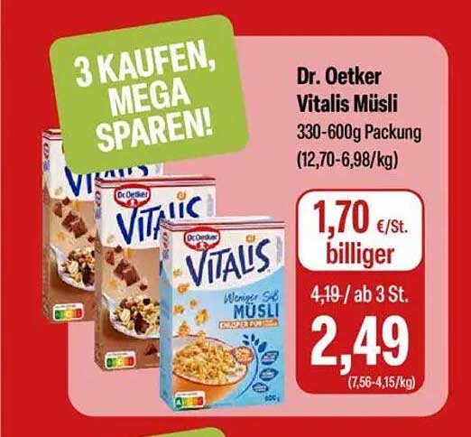 Dr. Oetker Vitalis Müsli 330-600g Packung
