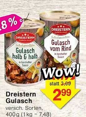 Dreistern Gulasch – Gulasch halb & halb und Gulasch vom Rind in herzhafter Sauce