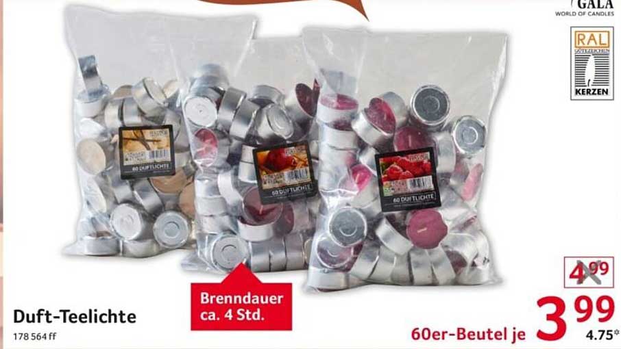 Duft-Teelichte 60er-Beutel je