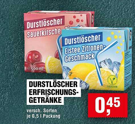 Durstlöscher Erfrischungsgetränke - verschiedene Sorten à 0,5 l