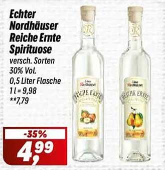 Echter Nordhäußer Reiche Ernte Spirituose 0,5 Liter