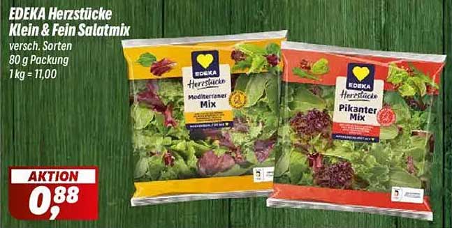 EDAKA Herztücke Klein & Fein Salatmix - 80 g für nur 0,88 €