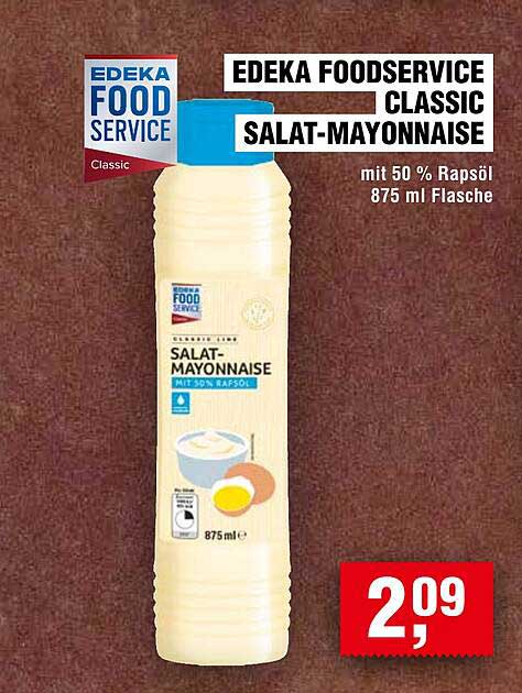 EDEKA FOOD SERVICE CLASSIC SALAT-MAYONNAISE mit 50 % Rapsöl, 875 ml Flasche