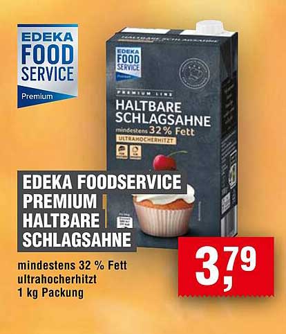 EDEKA FOOD SERVICE PREMIUM HALTBAR SCHLAGSAHNE 1 KG